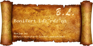 Bonifert Lóránt névjegykártya