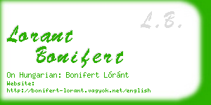 lorant bonifert business card
